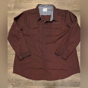 Burgundy Button-Up Shirt